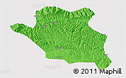 Political 3D Map of Luonan, cropped outside