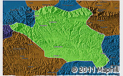 Political 3D Map of Luonan, darken