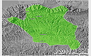 Political 3D Map of Luonan, desaturated