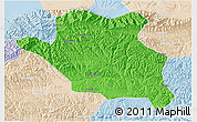 Political 3D Map of Luonan, lighten
