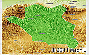 Political 3D Map of Luonan, physical outside