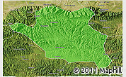 Political 3D Map of Luonan, satellite outside