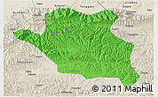 Political 3D Map of Luonan, shaded relief outside