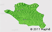 Political 3D Map of Luonan, single color outside