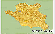 Savanna Style 3D Map of Luonan, single color outside