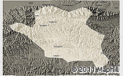 Shaded Relief 3D Map of Luonan, darken