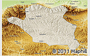 Shaded Relief 3D Map of Luonan, physical outside