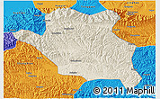 Shaded Relief 3D Map of Luonan, political outside