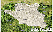 Shaded Relief 3D Map of Luonan, satellite outside
