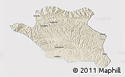 Shaded Relief 3D Map of Luonan, single color outside