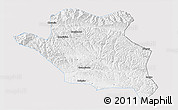 Silver Style 3D Map of Luonan, single color outside