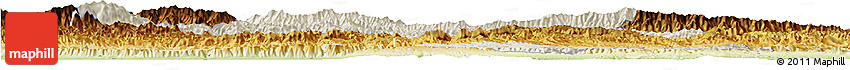 Shaded Relief Horizon Map of Luonan, physical outside Shaded Relief Horizon Map of Luonan, physical outside