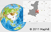 Physical Location Map of Luonan, highlighted country, highlighted parent region
