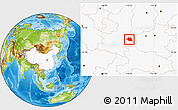 Physical Location Map of Luonan, highlighted country