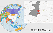 Political Location Map of Luonan, highlighted country, highlighted parent region