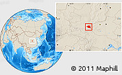 Shaded Relief Location Map of Luonan