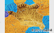 Physical Map of Luonan, political outside