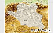 Shaded Relief Map of Luonan, physical outside