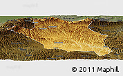 Physical Panoramic Map of Luonan, darken
