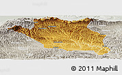 Physical Panoramic Map of Luonan, lighten, semi-desaturated
