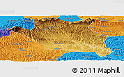 Physical Panoramic Map of Luonan, political outside