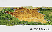 Physical Panoramic Map of Luonan, satellite outside