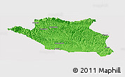 Political Panoramic Map of Luonan, cropped outside