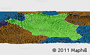 Political Panoramic Map of Luonan, darken