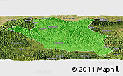 Political Panoramic Map of Luonan, satellite outside