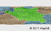 Political Panoramic Map of Luonan, semi-desaturated