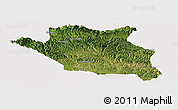 Satellite Panoramic Map of Luonan, cropped outside