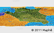 Satellite Panoramic Map of Luonan, political outside