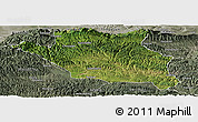 Satellite Panoramic Map of Luonan, semi-desaturated