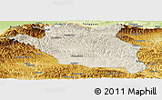 Shaded Relief Panoramic Map of Luonan, physical outside