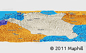 Shaded Relief Panoramic Map of Luonan, political outside
