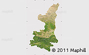Satellite Map of Shaanxi, cropped outside