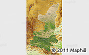 Satellite Map of Shaanxi, physical outside