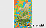Satellite Map of Shaanxi, political outside