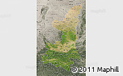 Satellite Map of Shaanxi, semi-desaturated