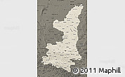 Shaded Relief Map of Shaanxi, darken