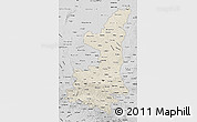 Shaded Relief Map of Shaanxi, desaturated