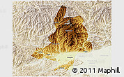 Physical 3D Map of Mian Xian, lighten