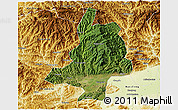 Satellite 3D Map of Mian Xian, physical outside