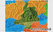 Satellite 3D Map of Mian Xian, political outside