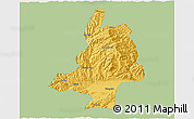 Savanna Style 3D Map of Mian Xian, single color outside