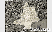 Shaded Relief 3D Map of Mian Xian, darken