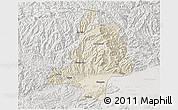Shaded Relief 3D Map of Mian Xian, lighten, semi-desaturated