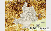 Shaded Relief 3D Map of Mian Xian, physical outside
