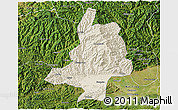 Shaded Relief 3D Map of Mian Xian, satellite outside