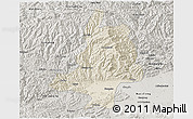 Shaded Relief 3D Map of Mian Xian, semi-desaturated